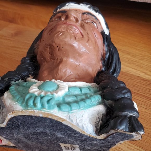 Vintage Universal Statuary Corp 1966 Native American Chef Bust - Picture 8 of 13